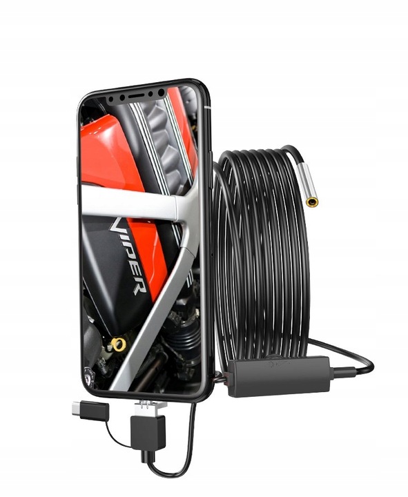 KAMERA ENDOSKOPOWA INSPEKCYJNA ANDROID PC APP USB-C 3.9mm 3.5m 6 LED IP67