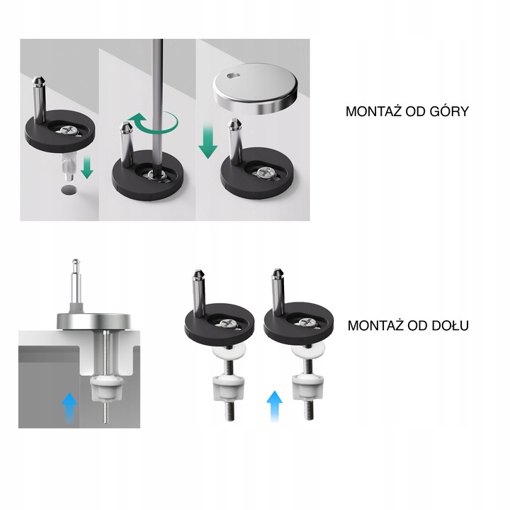 Deska sedesowa wolnoopadająca WC twardy duroplast uniwersalna wypinana kołk