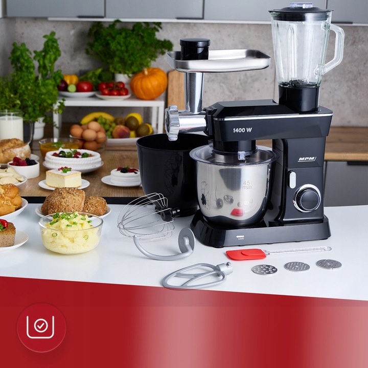 Robot planetarny kuchenny 3w1 mocny 3000W czarny MPM MRK-24