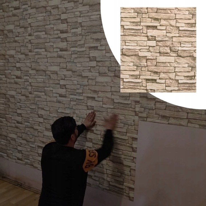 x10 PANELE ŚCIENNE SAMOPRZYLEPNE KAMIEŃ CEGŁA TAPETA MUR IMITACJA 3D SALON