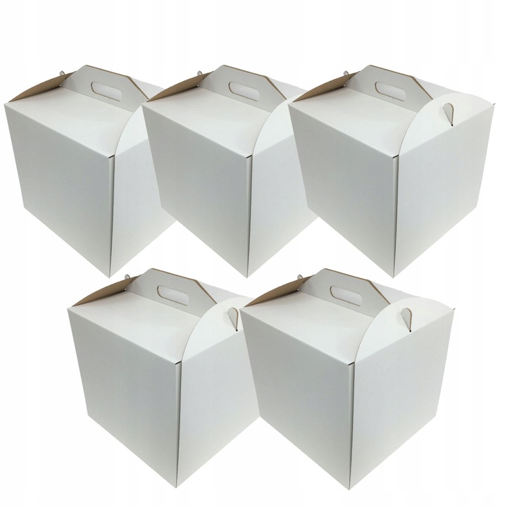 PUDEŁKO NA TORT CIASTO OPAKOWANIE 30x30x28 GRUBY MOCNY KARTON 5 SZTUK