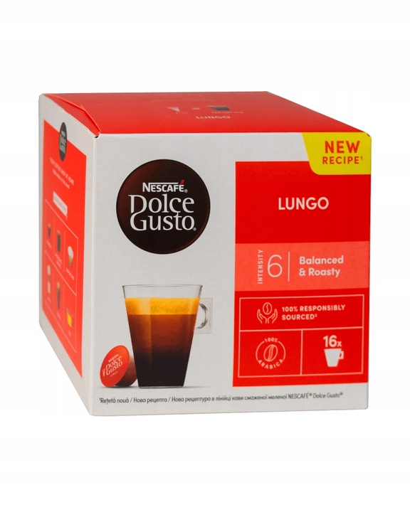 Kawa kapsułki NESCAFE DOLCE GUSTO LUNGO 16 sztuk + GRATIS videobook