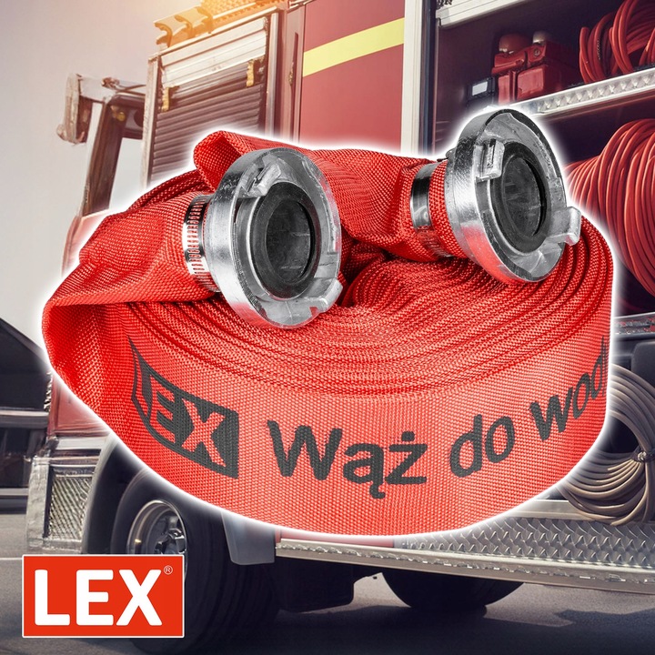 WĄŻ STRAŻACKI 2"20m do pompy wody szamba SOLIDNY WYTRZYMAŁY 2 szybkozłącza