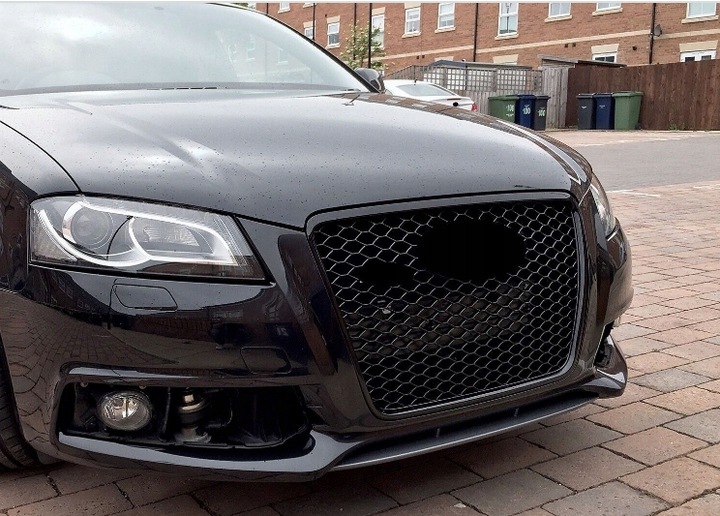 grill atrapa audi a3 8p 08-12 rs look black polysk