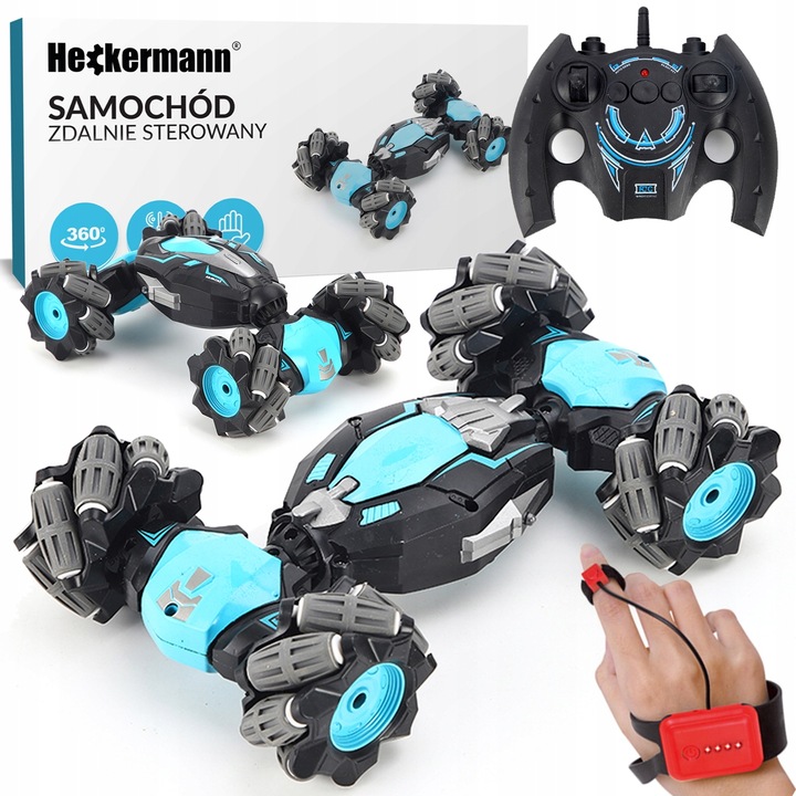 SAMOCHÓD ZDALNIE STEROWANY RC RĘKĄ GESTAMI PILOT AUTO PODŚWIETLENIE LED 4x4