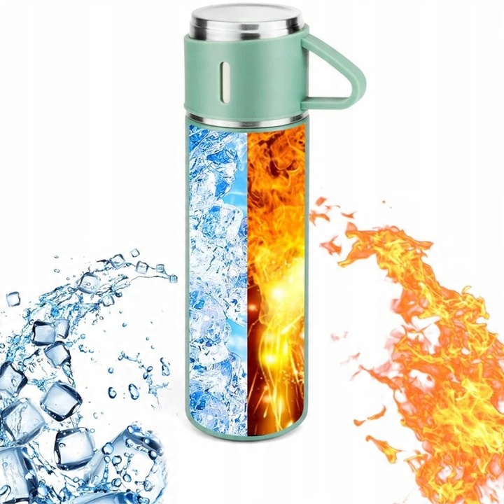 ELEGANCKI TERMOS PRÓŻNIOWY Z KUBKIEM PREZENT DLA MĘŻCZYZNY 3 KUBKI + TORBA