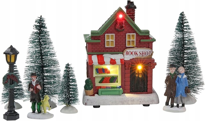 Wioska swiateczna LED Christmas Village zestaw 14 elementow z oswietleniem