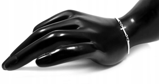 DAMSKA BRANSOLETKA SREBRNA CELEBRYTKA KRZYŻYK ZE SREBRA PRÓBY 925 B89