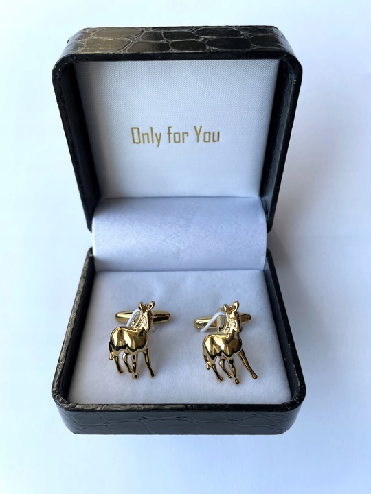 Srebrne spinki do mankietów koszuli EXC Jeleń Daniel dla Myśliwego Leśnika