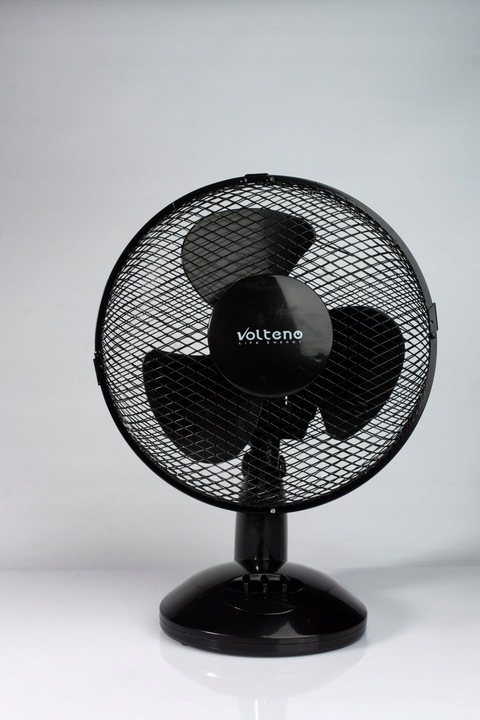 WENTYLATOR BIURKOWY STOŁOWY STOJĄCY CICHY 22cm CYRKULATOR CZARNY 2 TRYBY