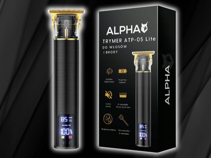 MASZYNKA TRYMER DO STRZYŻENIA GOLENIA WŁOSÓW BRODY ALPHA