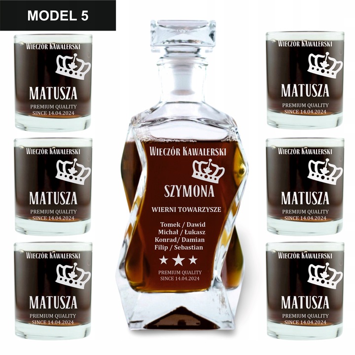 Karafka do Whisky Grawerowana Idealny Prezent Gift na Wieczór Kawalerski