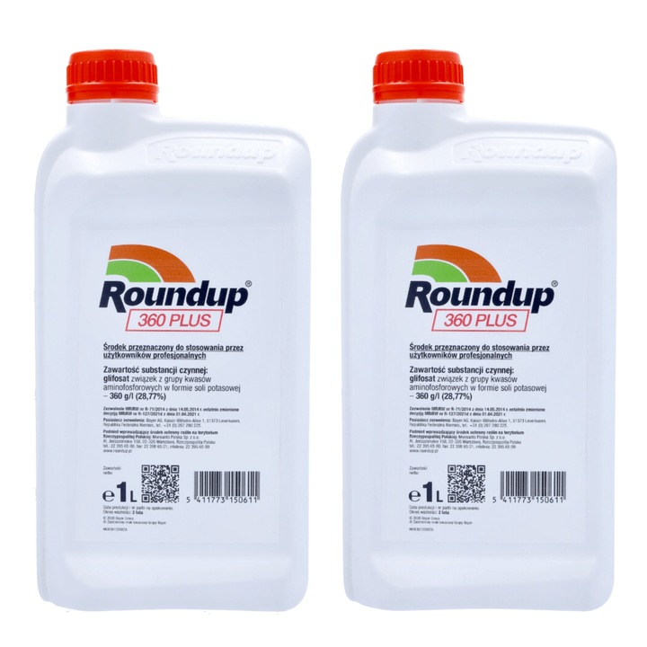 ROUNDUP RANDAP NA CHWASTY chwastobójczy glifosat koncentrat 2x1L BAYER