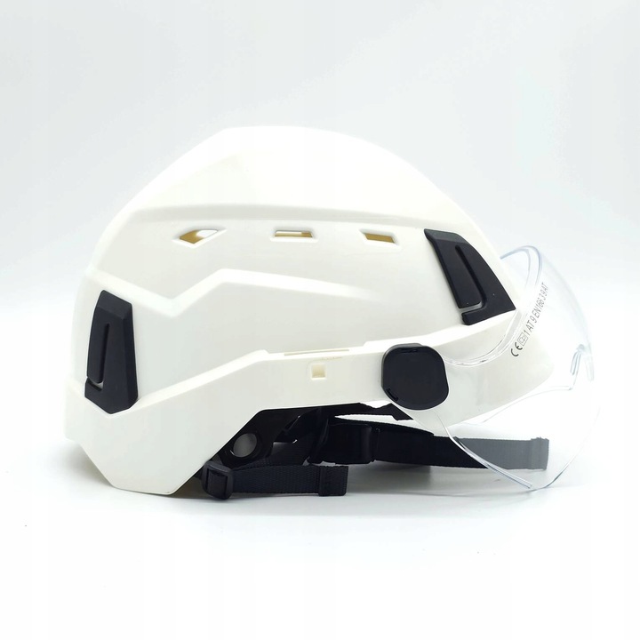 Kask ochronny z okularami zintegrowanymi Hełm wentylowany Protekt Atra V40