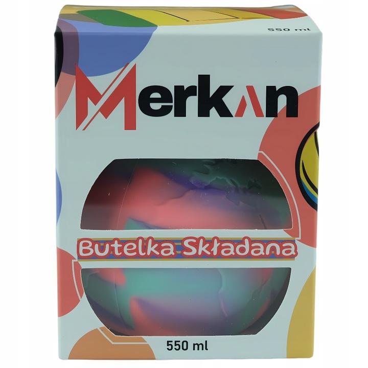 MERKAN Bidon Do Szkoły Butelka Na Wodę Dla Dziecka W Kształcie Piłki 550 ml