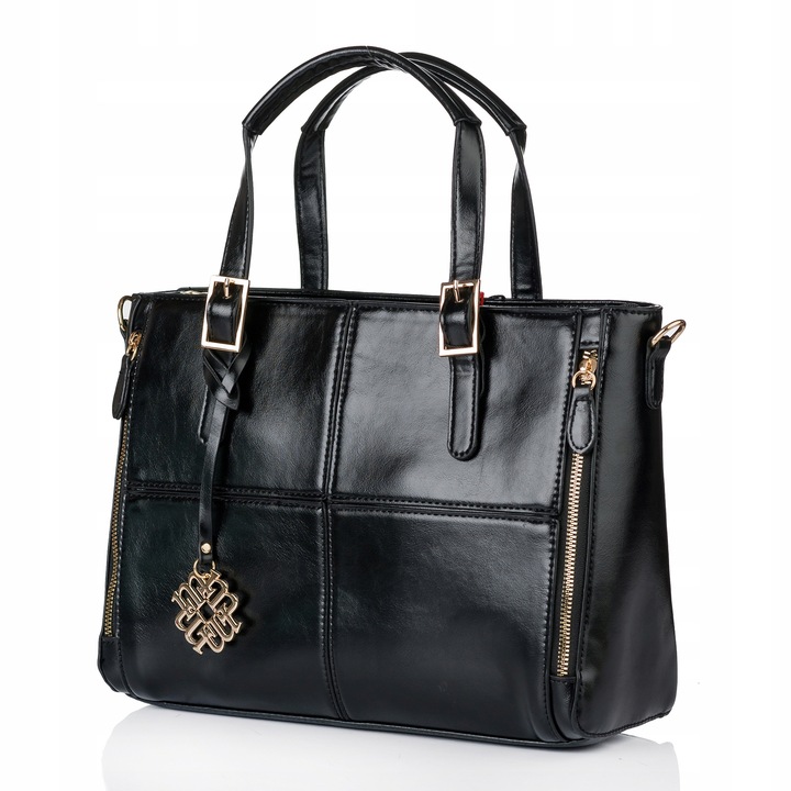 Torebka Damska do pracy SHOPPER MONNARI NA RAMIĘ Aktówka Czarna Premium