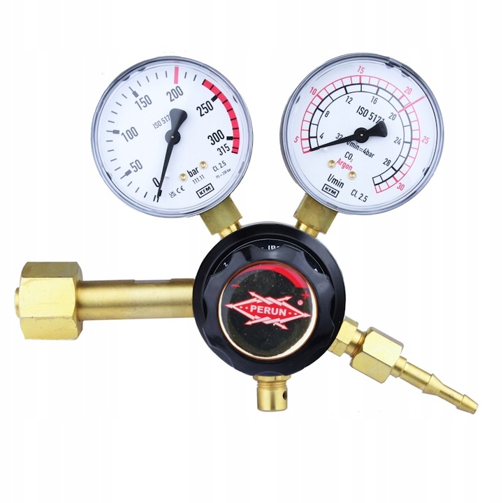 PROFESJONALNY REDUKTOR GAZU AR/CO2 2 MANOMETRY 200 BAR SLIGHT PERUN