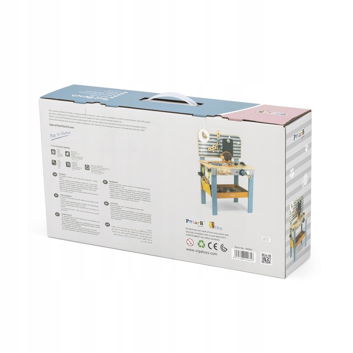 Viga 44065 PolarB Warsztat z narzędziami młotek klocki śruby EDU kolorowy