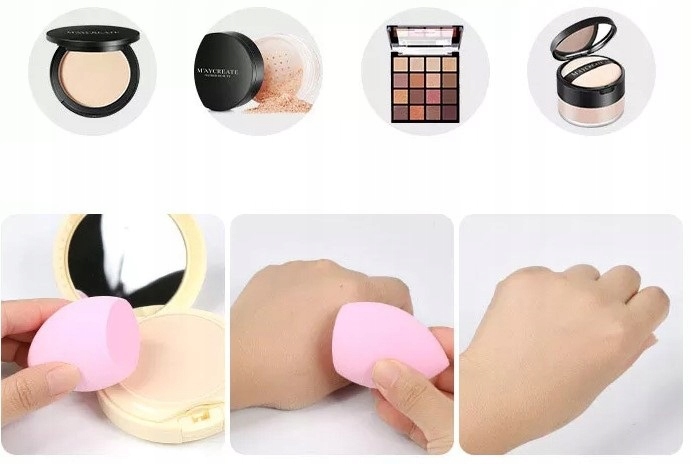 ZESTAW 4 GĄBKI DO MAKIJAŻU GĄBKA BLENDER GĄBECZKI