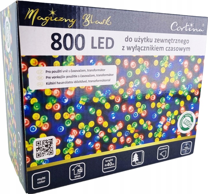 LAMPKI CHOINKOWE 800 LED TIMER ATEST ZEWNĘTRZNE NA CHOINKĘ CHOINKA