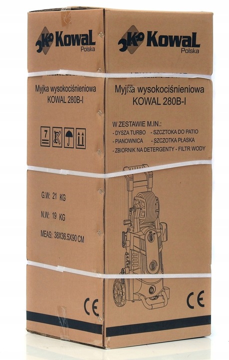 MYJKA CIŚNIENIOWA KOWAL 280B-I samossąca metal pompa BOGATY ZESTAW +TURBO