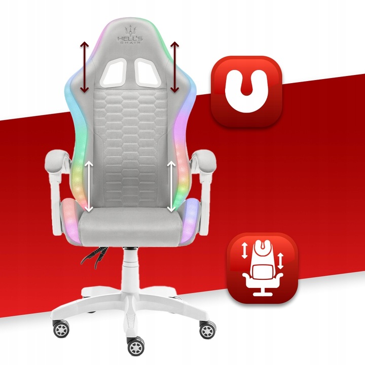 FOTEL GAMINGOWY DLA GRACZA BIUROWY HELL'S