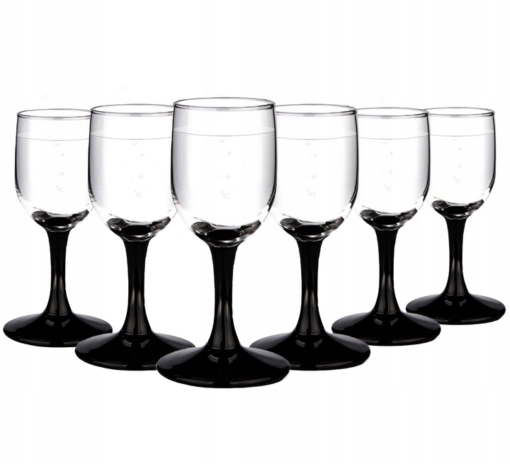 Kieliszki komplet do wódki Altom Design Onyx czarne nóżki 35 ml 6 sztuk