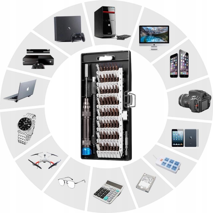 ZESTAW PRECYZYJNYCH ŚRUBOKRĘTÓW 60W1 BITY WKRĘTAK TORX MAGNETYCZNE MAGNES