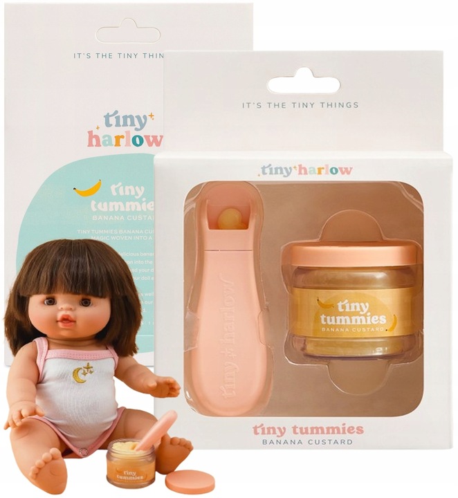 TINY HARLOW MAGICZNY SŁOICZEK Z ŁYŻECZKĄ DO KARMIENIA LALEK MUS Z BANANEM
