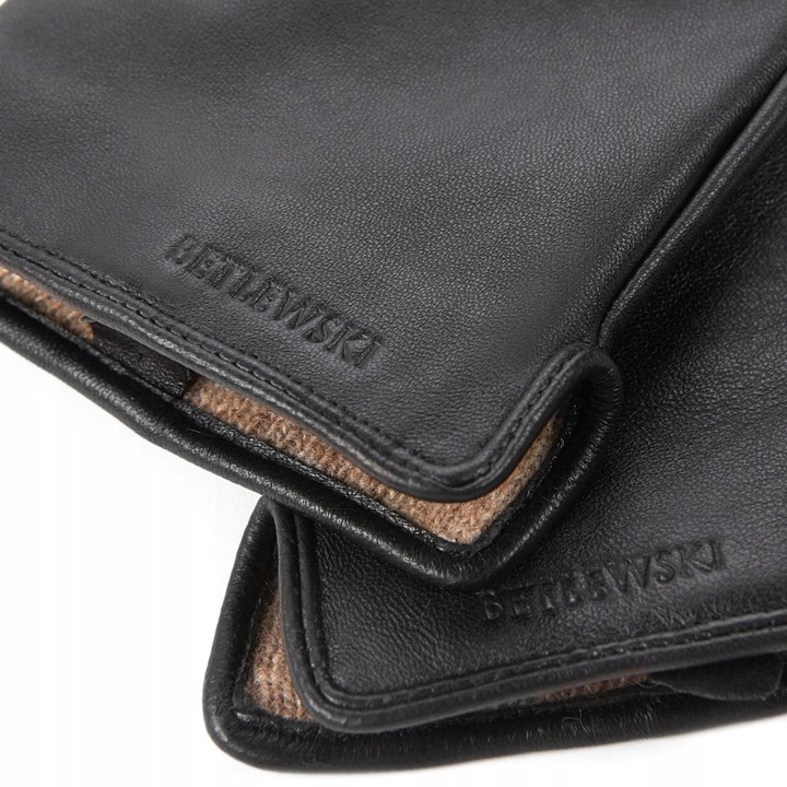 BETLEWSKI Rękawiczki skórzane męskie do smartfona dotykowe markowe skóra XL