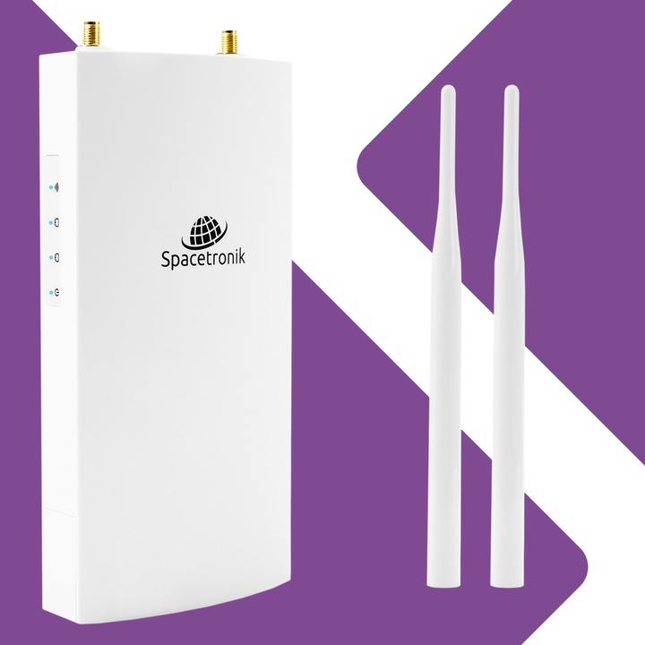 Zewnętrzny Access Point 300Mbps IP66 PoE 4w1 Punkt Dostępu Spacetronik