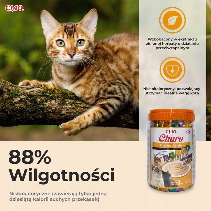 Inaba Cat Churu 50x14g (700g) Kremowy Przysmak Dla Kota Mix Z Kurczakiem