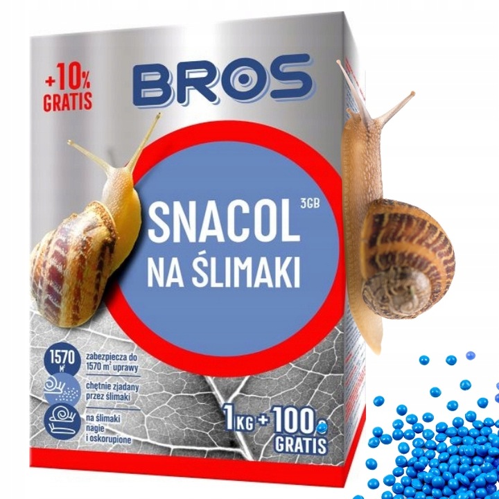 SNACOL niebieskie granulki na ślimaki BROS 1,1kg trutka granulat