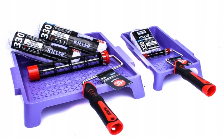 ZESTAW BLUE DOLPHIN SERIA 330 4x Wałek Spinner 25cm 9mm Uchwyt dr25