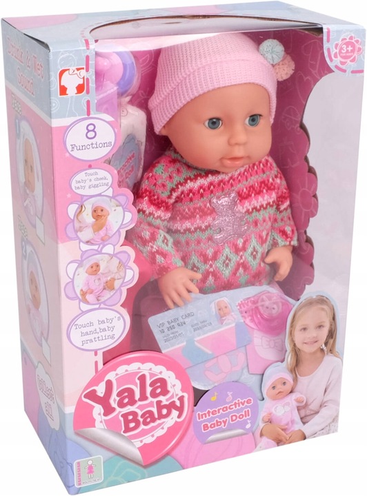 LALKA BOBAS INTERAKTYWNA SIKA PIJE PŁACZE GAWORZY 43cm Akcesoria 8 FUNKCJI