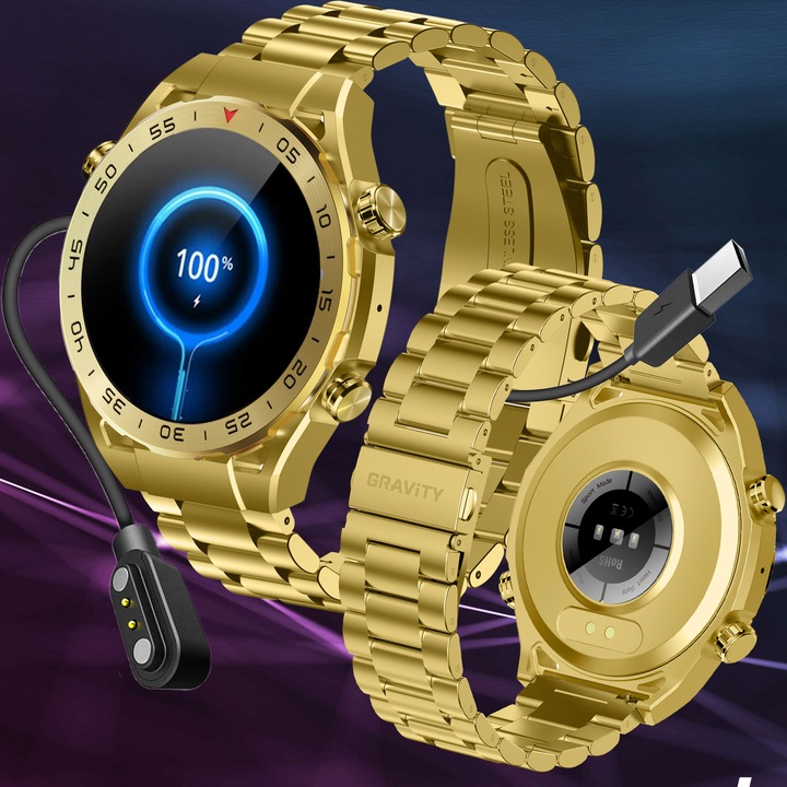 Zegarek męski SMARTWATCH GRAVITY odbieranie połączeń 1.39" wielofunkcyjny