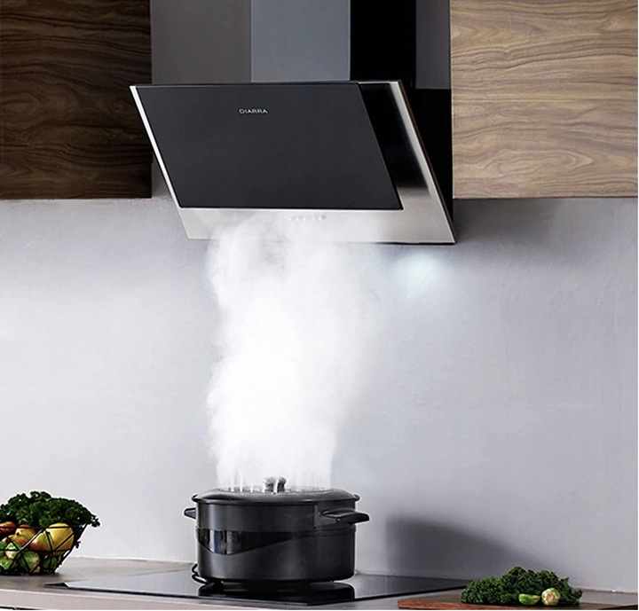 Ciarra CBCB6736C okap naścienny 60 cm, 380 m³/h, oświetlenie LED, 2 filtry