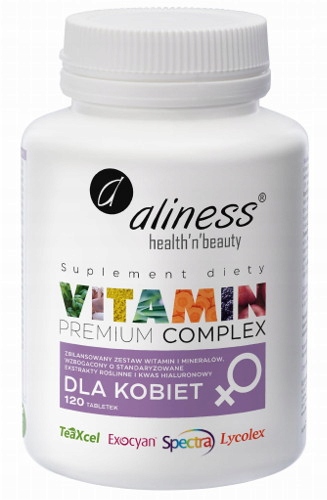 Aliness Premium Vitamin Complex 23 WITAMINY I MINERAŁY DLA KOBIET 120tab