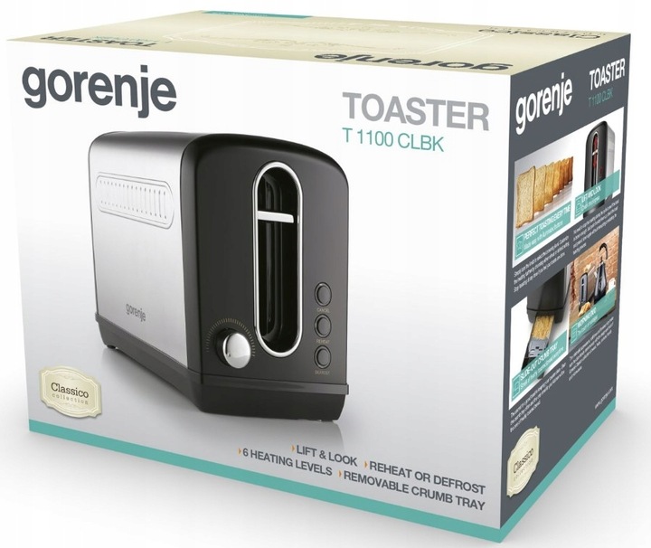Toster Gorenje T1100CLBK 2 tosty Termostat Retro