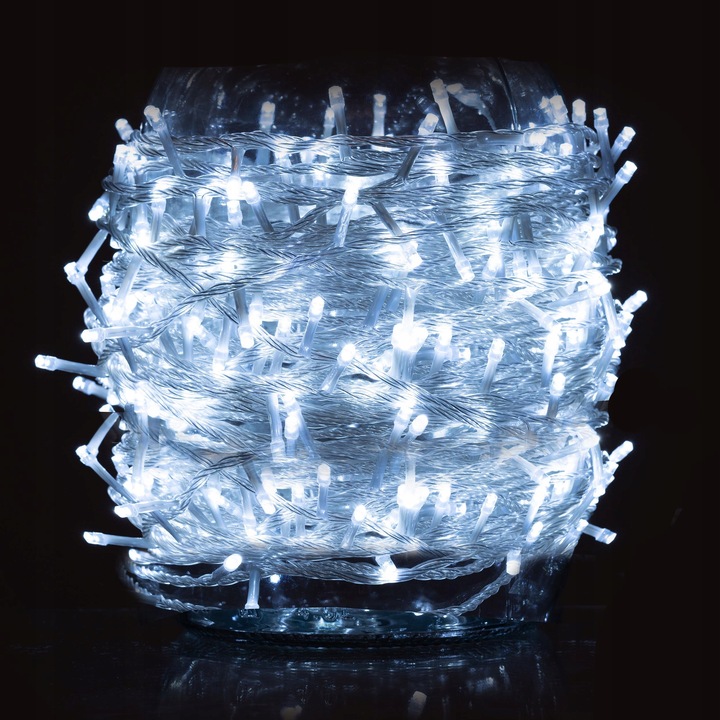 LAMPKI CHOINKOWE ZEWNĘTRZNE / WEWNĘTRZNE 375LED 50M ZIMNY BIAŁY WYTRZYMAŁE