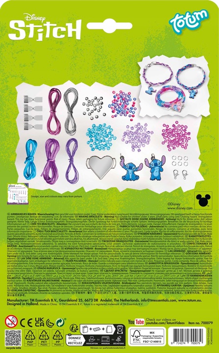Totum zestaw kreatywny do robienia bransoletek z zawieszkami Disney Stitch