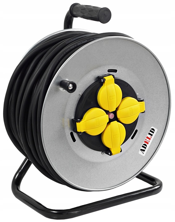 POLSKI PRZEDŁUŻACZ BĘBNOWY NA BĘBNIE ZWIJAK METALOWY 50M 3x2,5 H05VV-F OWY