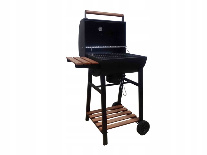 GRILL WĘGLOWY DEKRAFT BECZKA Z RUSZTEM ŻELIWNYM, DREWNO,KOMIN
