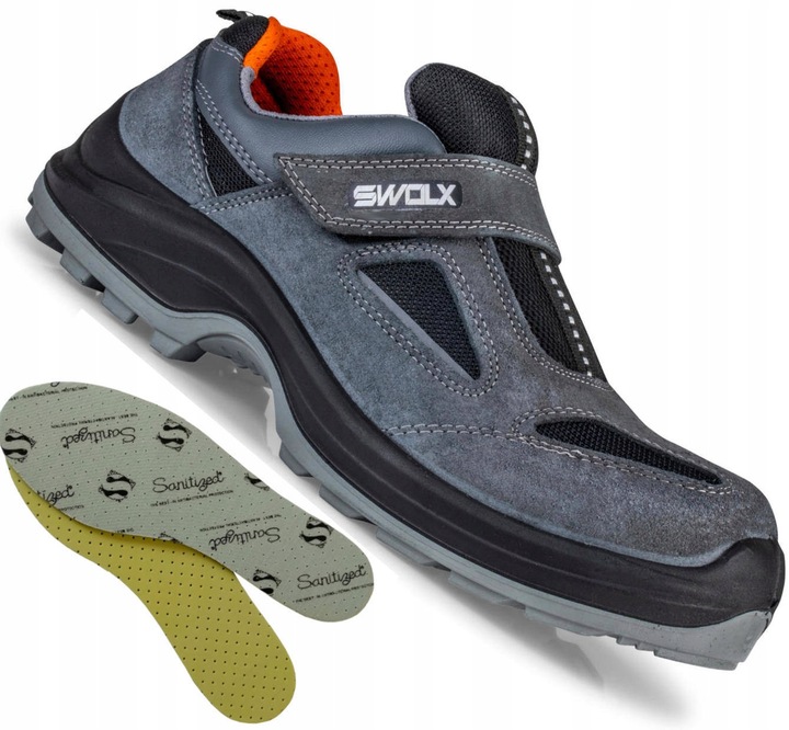 BUTY ROBOCZE PÓŁBUTY LEKKIE PODNOSKIEM BLACHĄ BHP Swolx X12 R. 43+ WKŁADKA