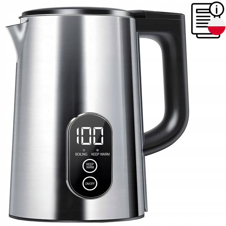 CZAJNIK ELEKTRYCZNY BEZPRZEWODOWY DOTYKOWY 1800W REGULACJA TEMPERATURY 1,8L