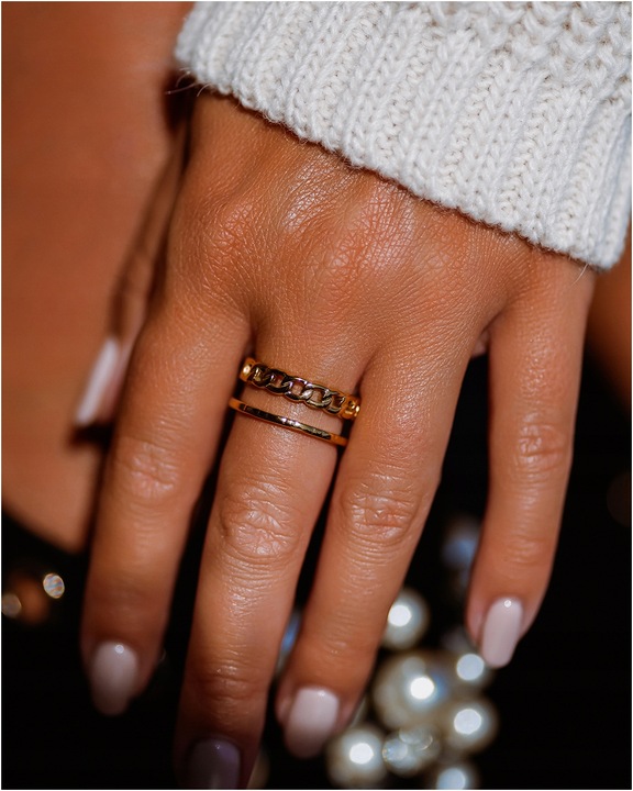 Pierścionek damski REGULOWANY PANCERKA szeroki