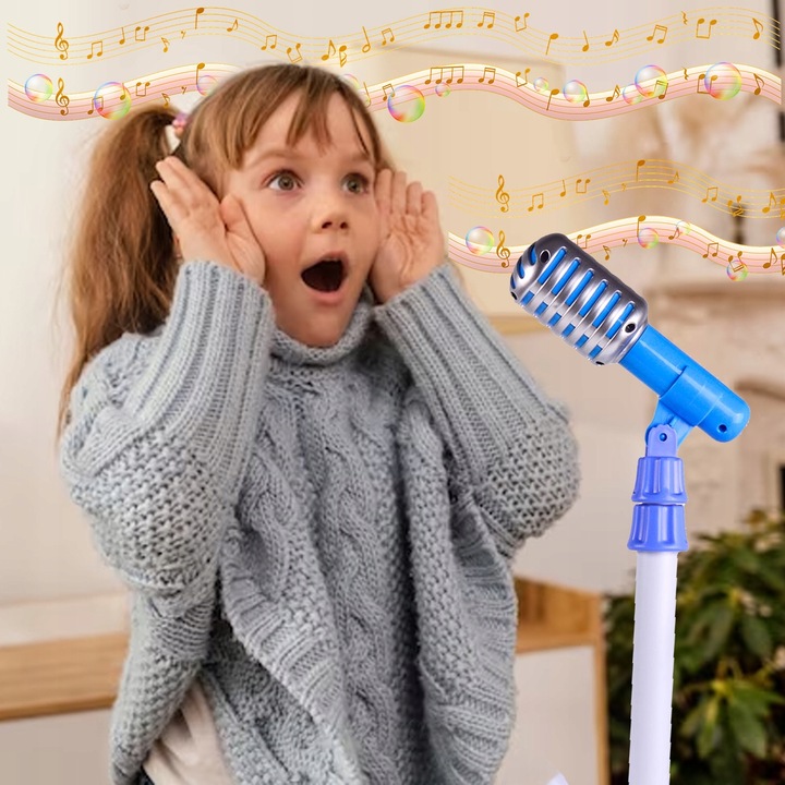 ZESTAW DO KARAOKE MIKROFON DLA DZIECI WZMACNIACZ STATYW EFEKTY NAGRYWANIE