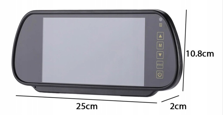 Monitor 7" LCD w lusterku do kamery cofania