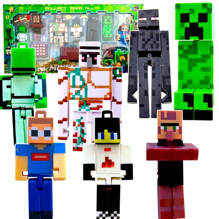 MINECRAFT - ZESTAW FIGUREK 18w1 FIGURKI Z GRY + AKCESORIA DUŻY ZESTAW 18w1