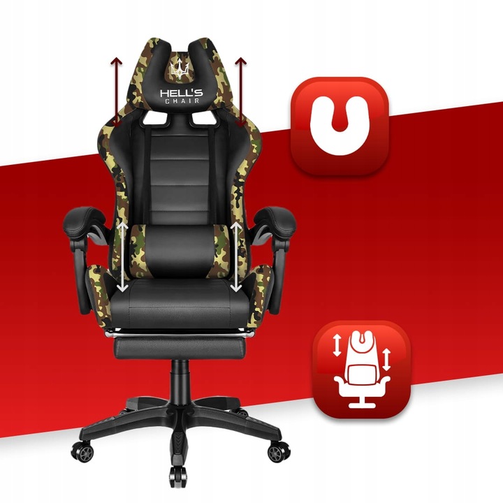 FOTEL GAMINGOWY DLA GRACZA BIUROWY HELL'S